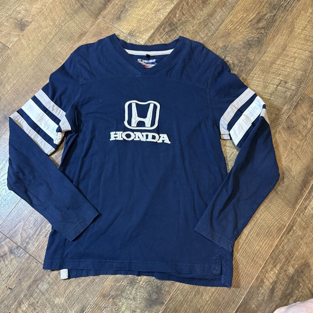 Honda Speedgear Authentic Racewear Long Sleeve Shirt Blue Embroidered Logo Large
